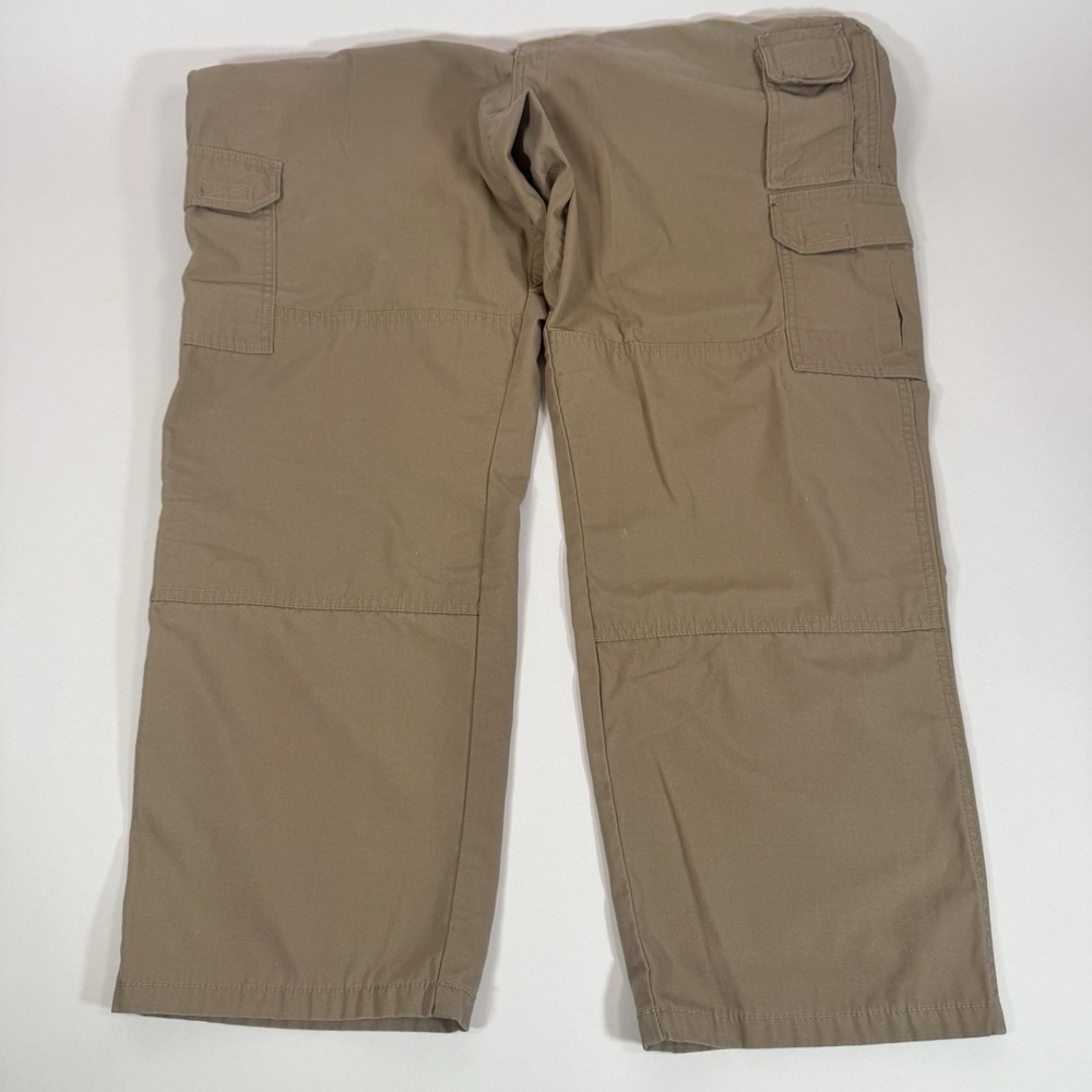 5.11 Tactical Series Mens Cargo Pants 38x30 Khaki Tan Cotton Canvas Work Trouser - Picture 6 of 11
